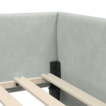 Struttura Letto Angolare con Materasso 2 pz Grigio chiaro | homemem39
