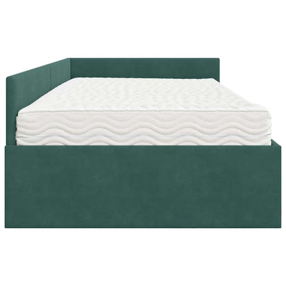 Struttura Letto Angolare con Materasso 2 pcs Verde Velluto