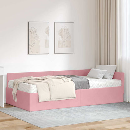 Struttura Letto Angolare con Materasso 2 pcs Grigio Velluto