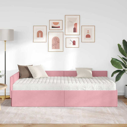 Struttura Letto Angolare con Materasso 2 pcs Grigio Velluto