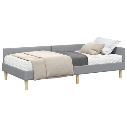 Struttura Letto Angolare con Materasso 2 pcs Grigio chiaro