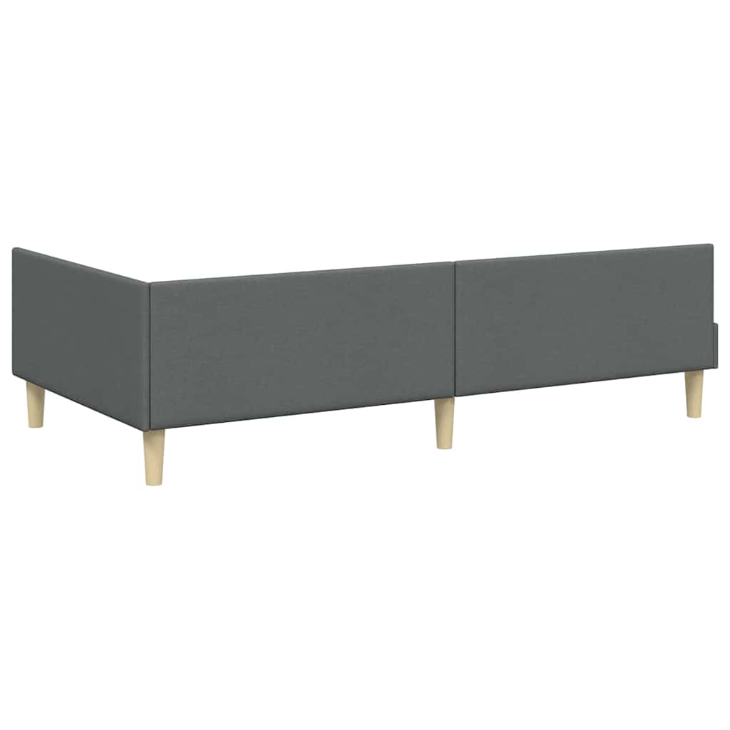 Struttura Letto Angolare con Materasso 2 pcs Grigio Tessuto | homemem39