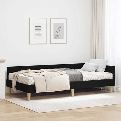 Struttura Letto Angolare con Materasso 2 pcs Verde Tessuto