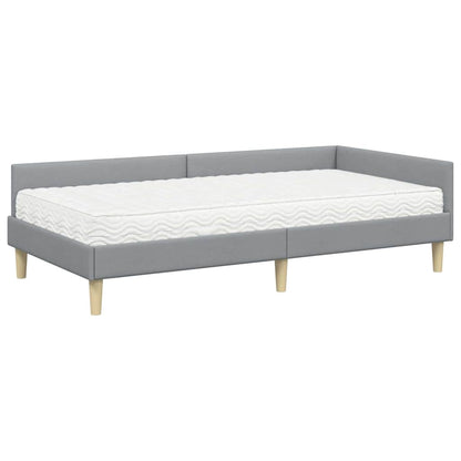 Struttura Letto Angolare con Materasso 2 pcs Grigio chiaro