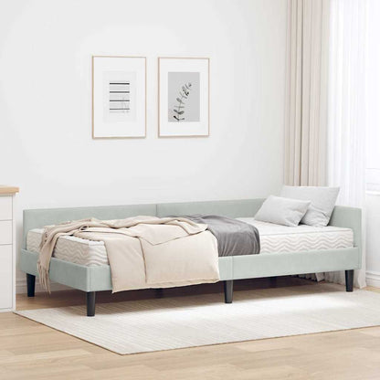 Struttura Letto Angolare con Materasso 2 pcs Grigio chiaro