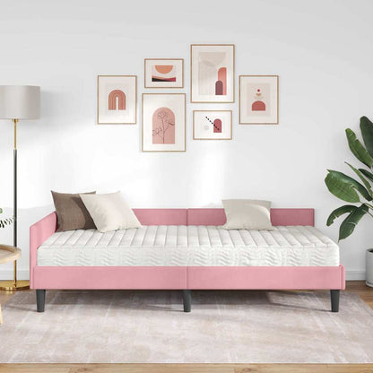 Struttura Letto Angolare con Materasso 2 pcs Grigio Velluto | homemem39