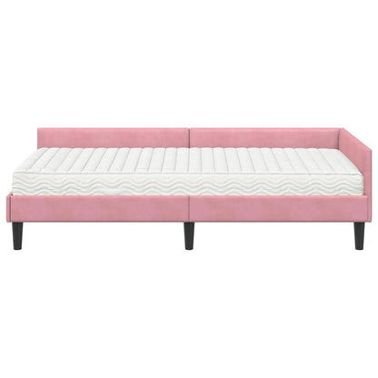 Struttura Letto Angolare con Materasso 2 pcs Grigio Velluto | homemem39