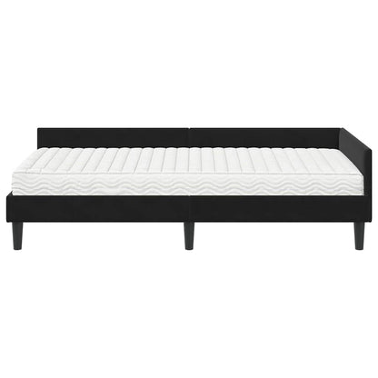 Struttura Letto Angolare con Materasso Altro 2 pcs Nero Velluto