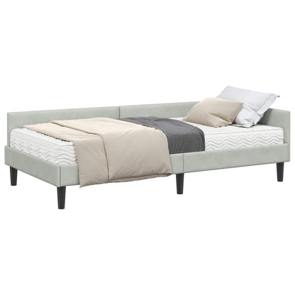 Struttura Letto Angolare con Materasso 2 pcs Grigio chiaro