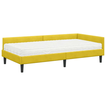 Struttura Letto Angolare con Materasso 2 pcs Giallo Velluto