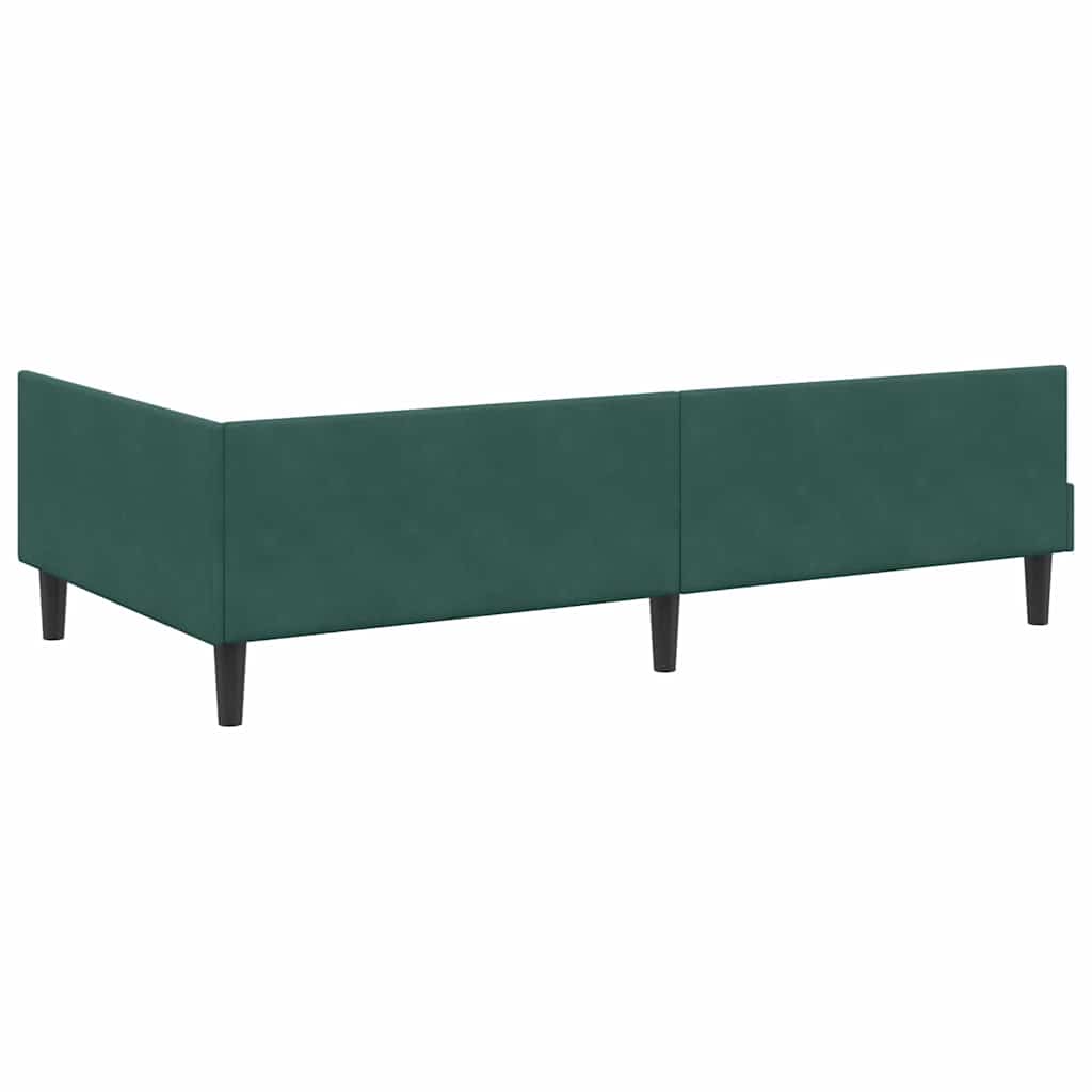 Struttura Letto Angolare con Materasso 2 pcs Verde Velluto