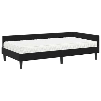 Struttura Letto Angolare con Materasso Altro 2 pcs Nero Velluto