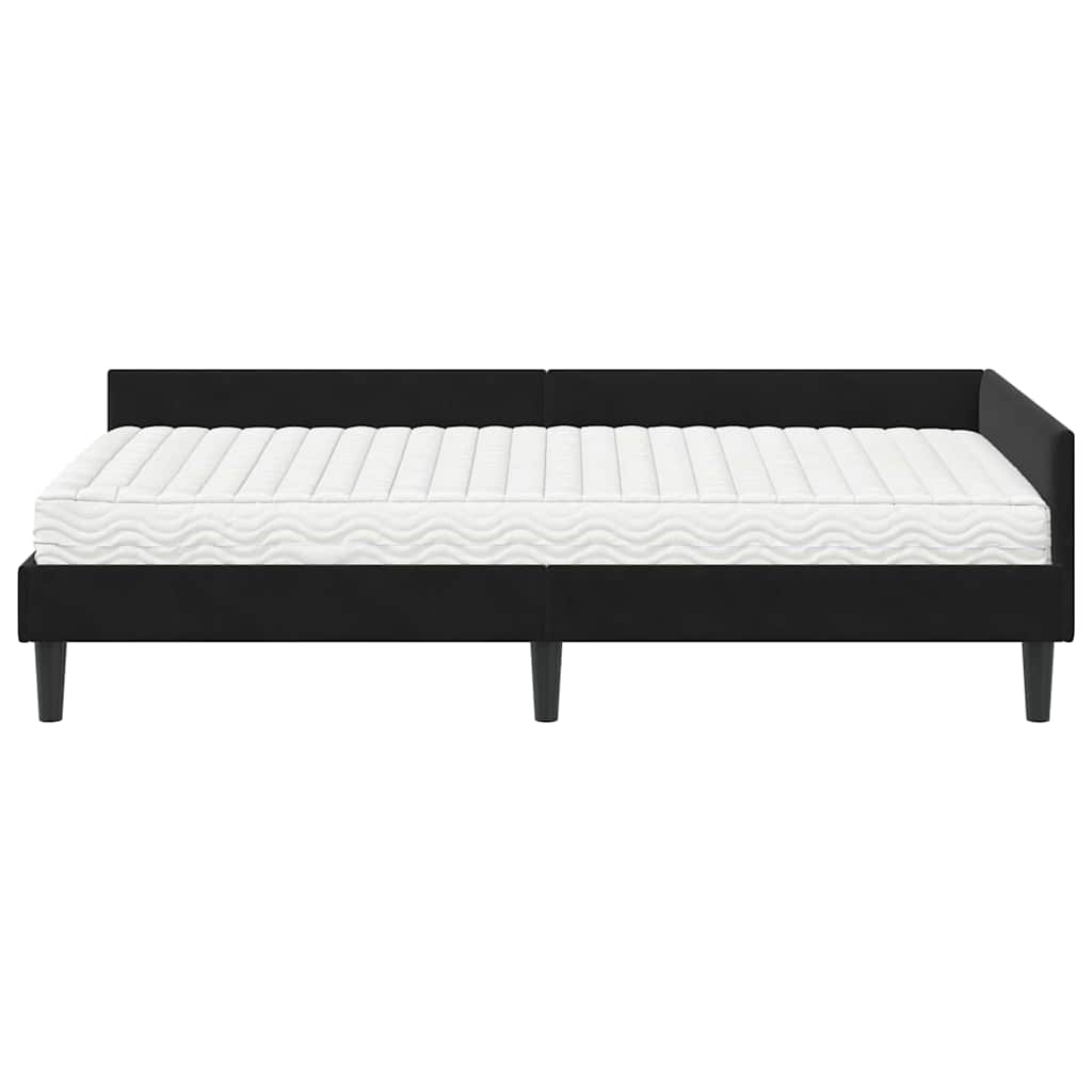 Struttura Letto Angolare con Materasso Altro 2 pcs Nero Velluto