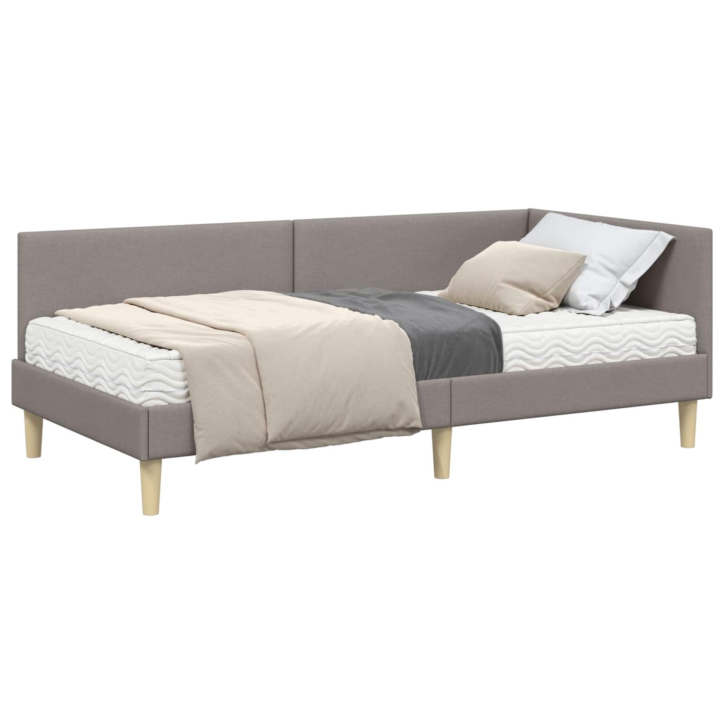 Struttura Letto Angolare con Materasso 2 pcs Talpa Tessuto