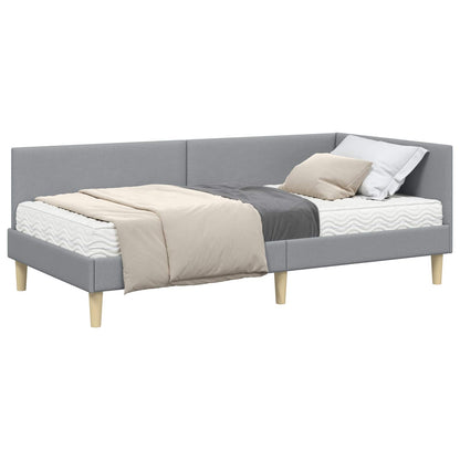 Struttura Letto Angolare con Materasso 2 pcs Grigio chiaro