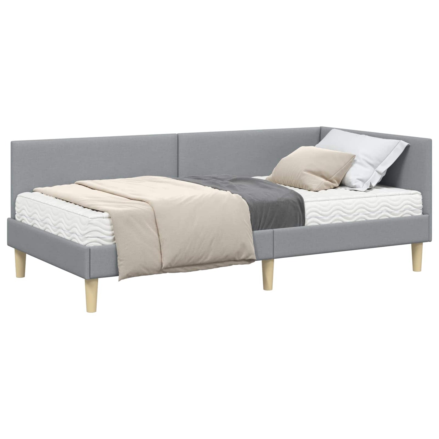 Struttura Letto Angolare con Materasso 2 pcs Grigio chiaro