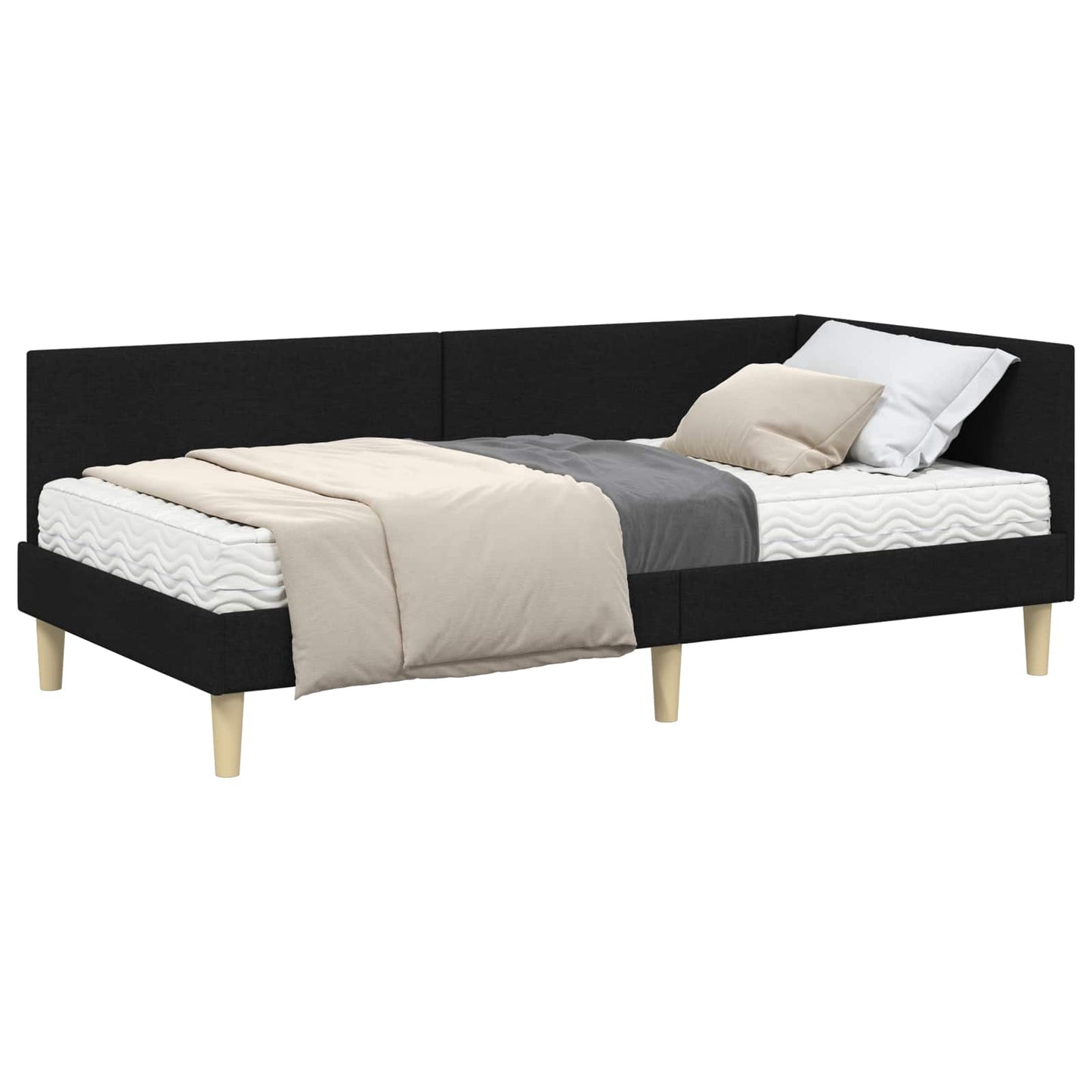 Struttura Letto Angolare con Materasso 2 pcs Verde Tessuto