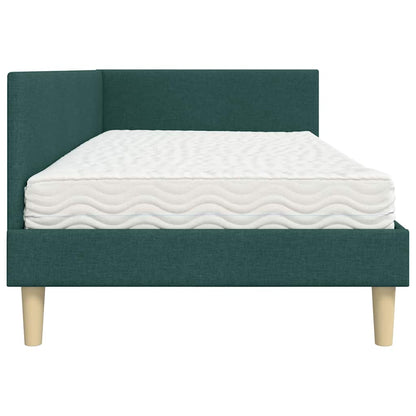 Struttura Letto Angolare con Materasso 2 pcs Verde Tessuto