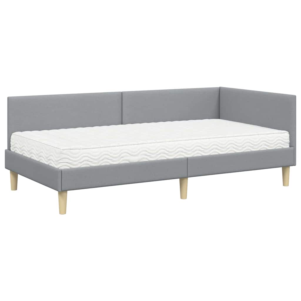 Struttura Letto Angolare con Materasso 2 pcs Grigio chiaro