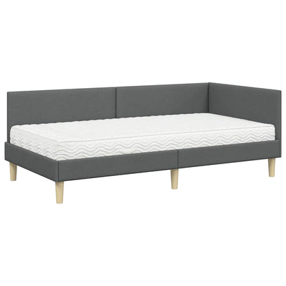 Struttura Letto Angolare con Materasso 2 pcs Grigio Tessuto | homemem39