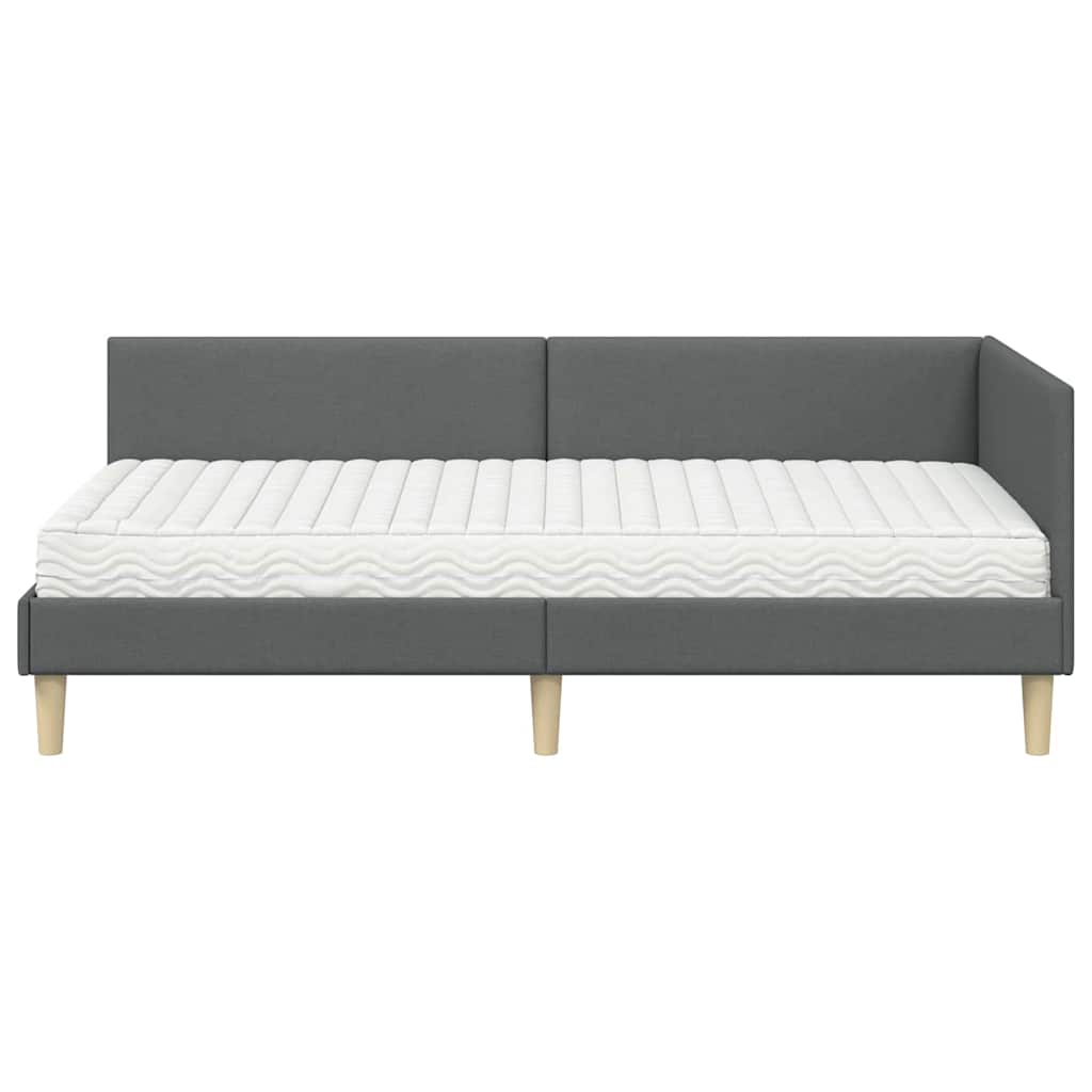 Struttura Letto Angolare con Materasso 2 pcs Grigio Tessuto | homemem39