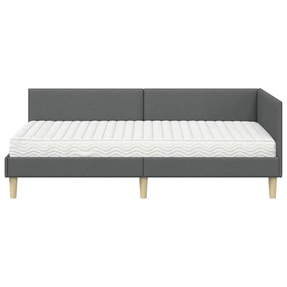 Struttura Letto Angolare con Materasso 2 pcs Grigio Tessuto | homemem39