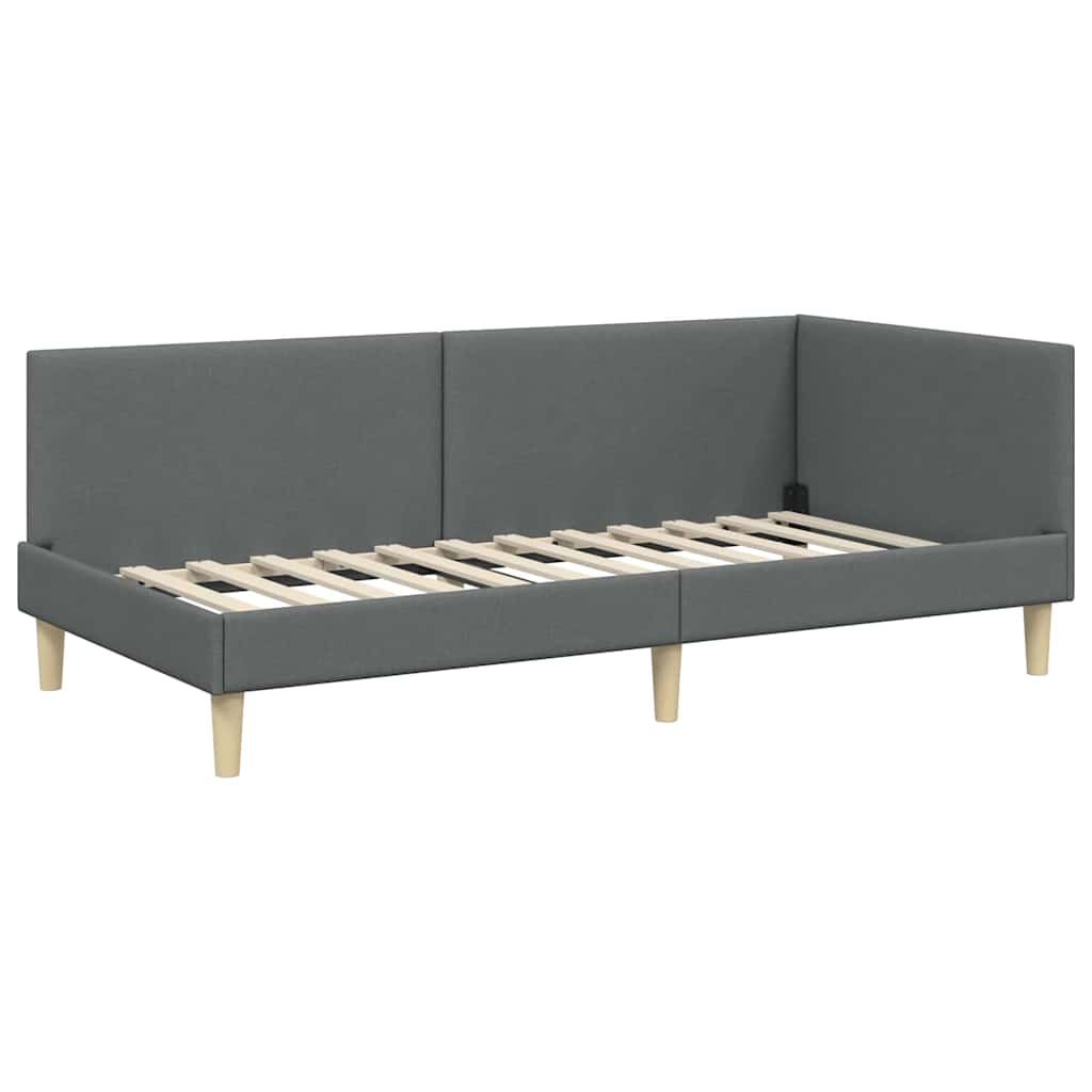 Struttura Letto Angolare con Materasso 2 pcs Grigio Tessuto | homemem39