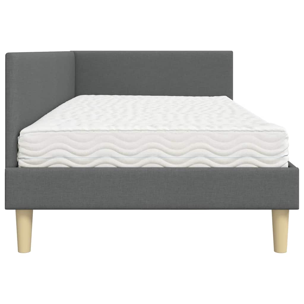 Struttura Letto Angolare con Materasso 2 pcs Grigio Tessuto | homemem39