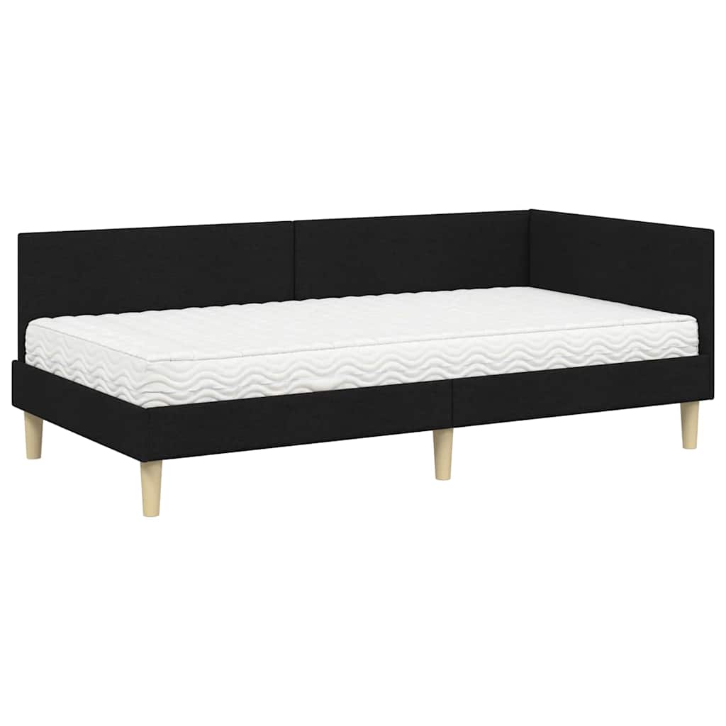 Struttura Letto Angolare con Materasso 2 pcs Verde Tessuto | homemem39