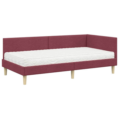 Struttura Letto Angolare con Materasso 2 pcs Grigio Tessuto | homemem39