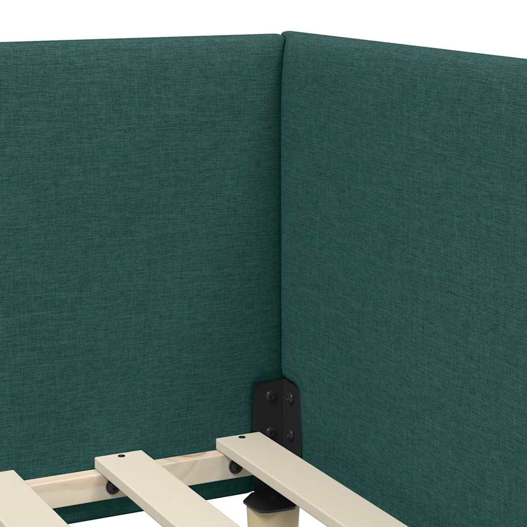Struttura Letto Angolare con Materasso 2 pcs Verde Tessuto | homemem39