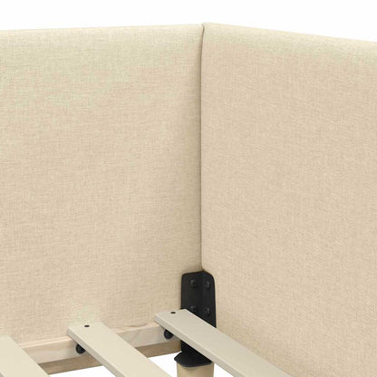 Struttura Letto Angolare con Materasso 2 pcs Crema Tessuto | homemem39