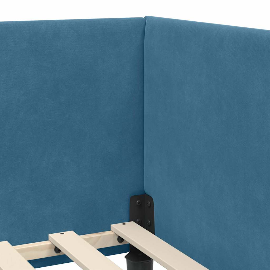 Struttura Letto Angolare con Materasso Altro 2 pcs Blu Velluto | homemem39