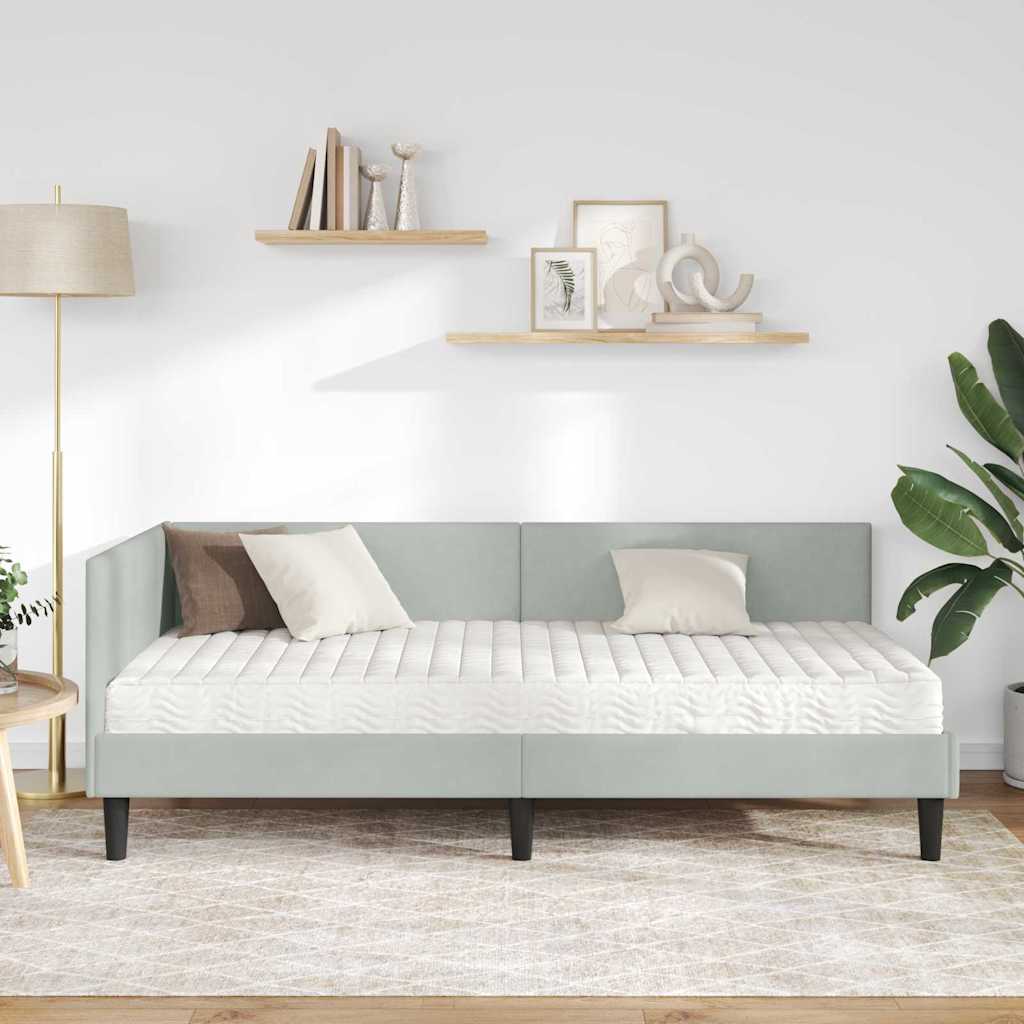 Struttura Letto Angolare con Materasso 2 pcs Grigio chiaro | homemem39