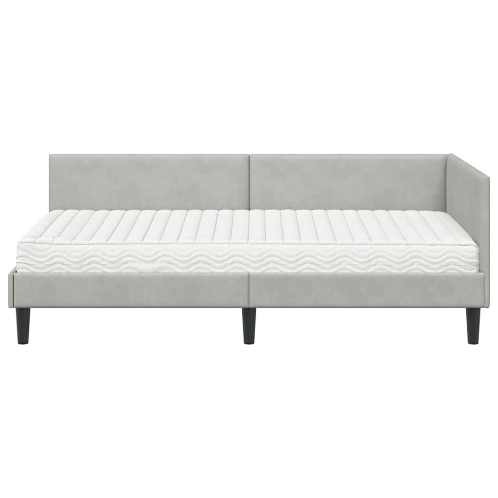 Struttura Letto Angolare con Materasso 2 pcs Grigio chiaro | homemem39