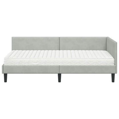 Struttura Letto Angolare con Materasso 2 pcs Grigio chiaro | homemem39