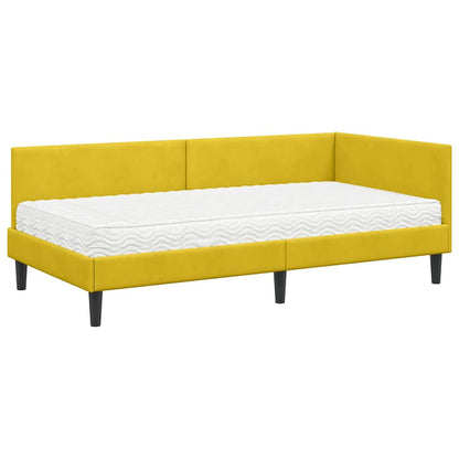 Struttura Letto Angolare con Materasso 2 pcs Giallo Velluto