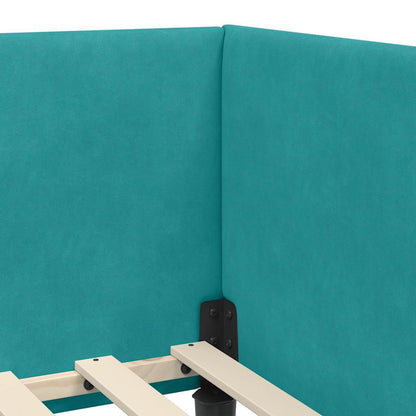 Struttura Letto Angolare con Materasso 2 pcs Turchese Velluto | homemem39