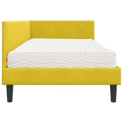 Struttura Letto Angolare con Materasso 2 pcs Giallo Velluto
