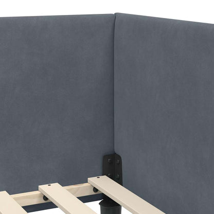 Struttura Letto Angolare con Materasso 2 pcs Grigio Velluto