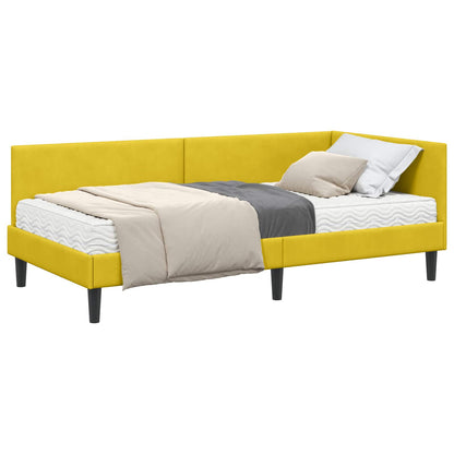 Struttura Letto Angolare con Materasso 2 pcs Giallo Velluto