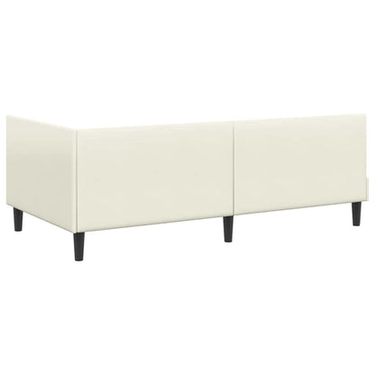 Struttura Letto Angolare con Materasso 2 pcs Crema Velluto