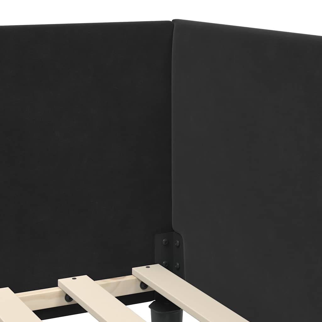Struttura Letto Angolare con Materasso Altro 2 pcs Nero Velluto | homemem39