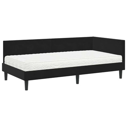 Struttura Letto Angolare con Materasso Altro 2 pcs Nero Velluto