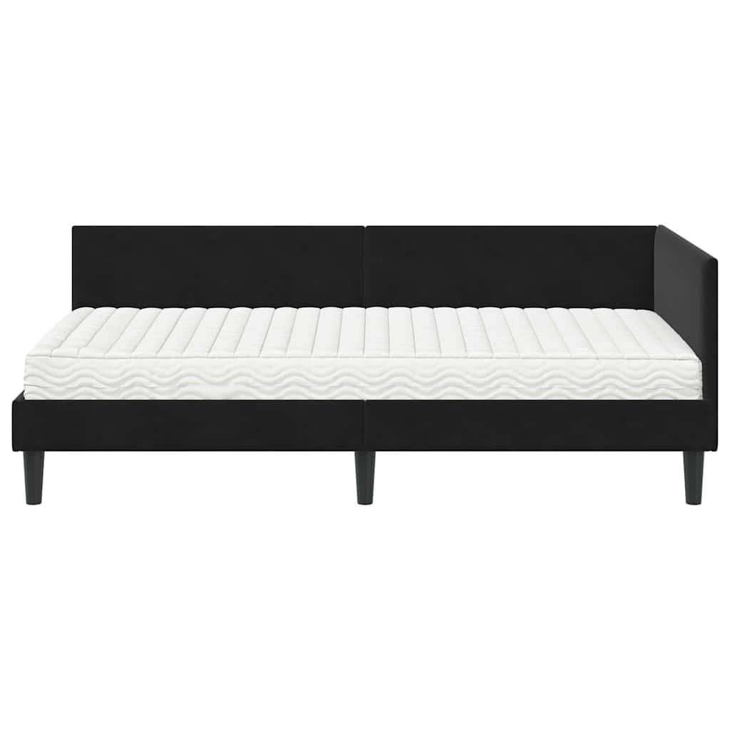 Struttura Letto Angolare con Materasso Altro 2 pcs Nero Velluto