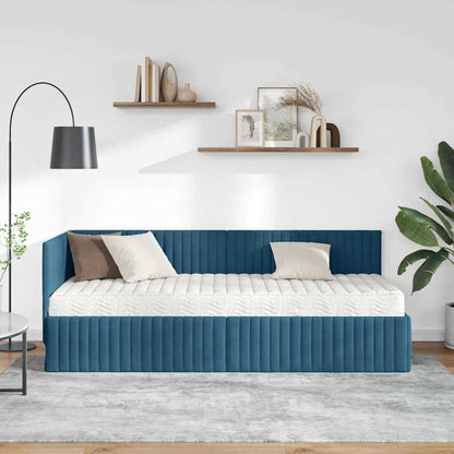 Struttura Letto Angolare con Materasso 2 pcs Blu Velluto | homemem39