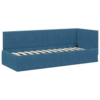 Struttura Letto Angolare con Materasso 2 pcs Blu Velluto | homemem39