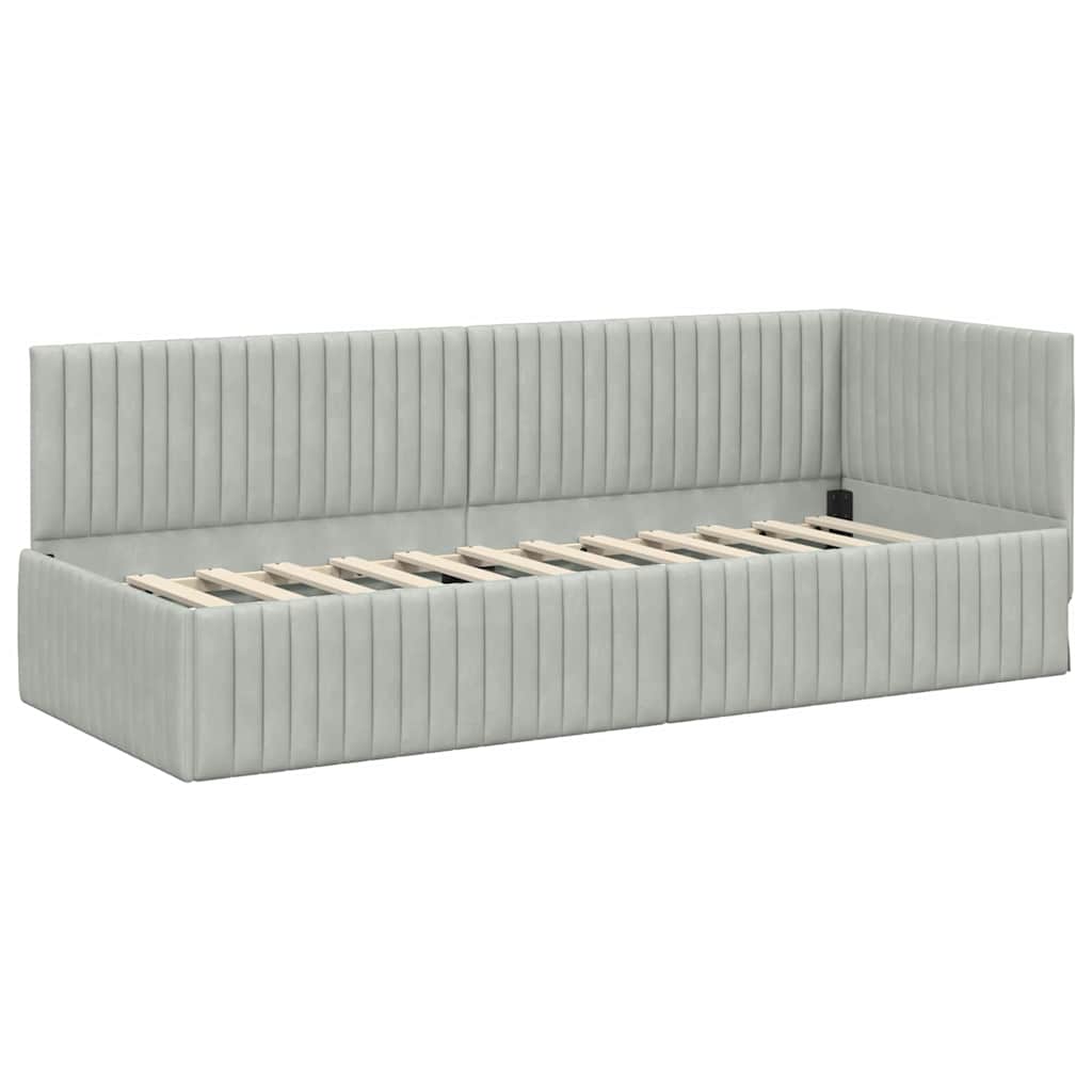 Struttura Letto Angolare con Materasso 2 pcs Grigio chiaro
