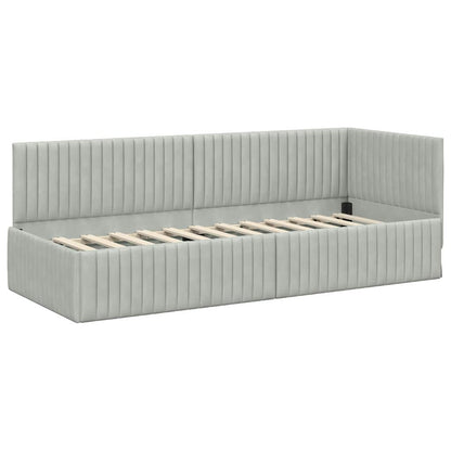 Struttura Letto Angolare con Materasso 2 pcs Grigio chiaro