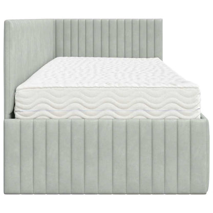 Struttura Letto Angolare con Materasso 2 pcs Grigio chiaro